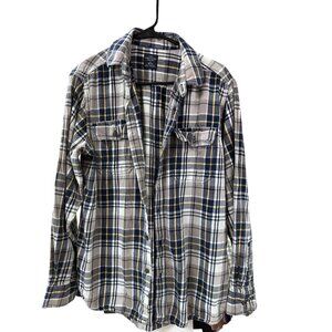 🍒 2/$20 🍒 Mens Plaid Long Sleeve Button-Down Flannel Shirt Size M